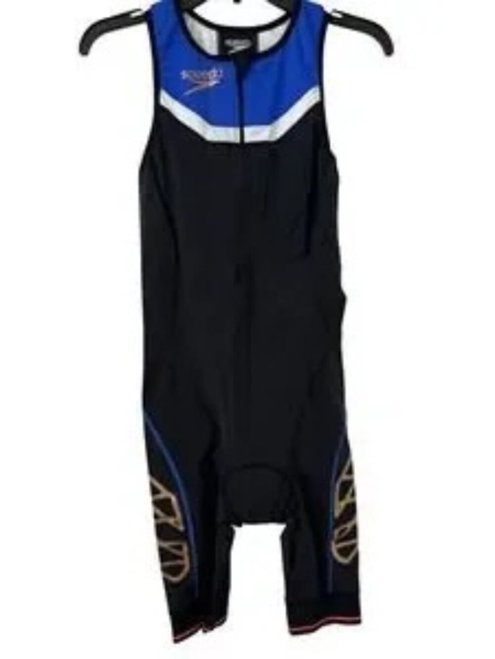 Speedo Fastskin Photon Triathlon Suit Black Blue Sleeveless NWOT